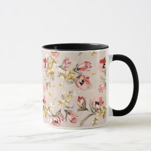 Abstrakt elegansblommönster 3 mugg