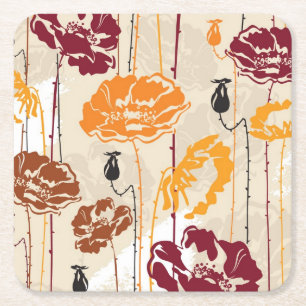 Abstrakt elegansblommönster 4 underlägg papper kvadrat
