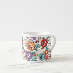 Abstrakt elegansblommönster 5 espressomugg