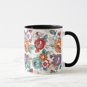 Abstrakt elegansblommönster 5 mugg
