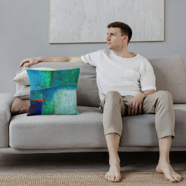 Abstrakt elegant blandad färgrik målning mönster  kudde
