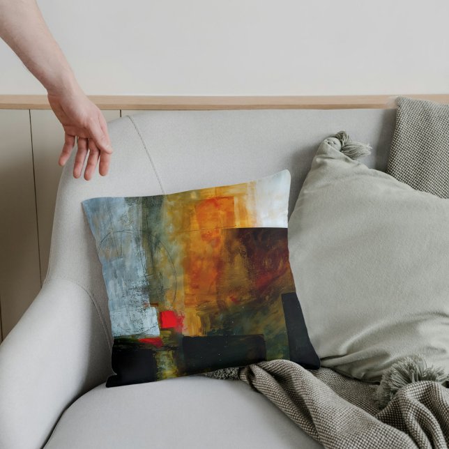 Abstrakt elegant blandad färgrik målning mönster  kudde (Skapare uppladdad)