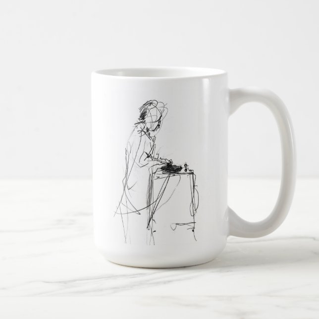 Abstrakt Elegant DJ Player-skiss Kaffemugg (Höger)