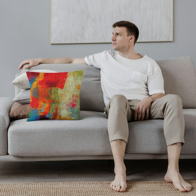 Abstrakt Elegant med blandade färgämnen mönster Kudde (Skapare uppladdad)