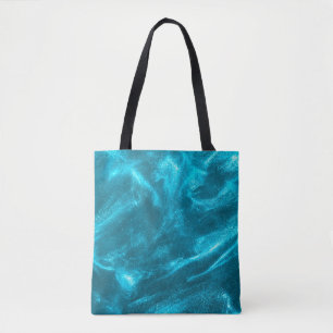 Abstrakt elegant mint blue glitter tygkasse
