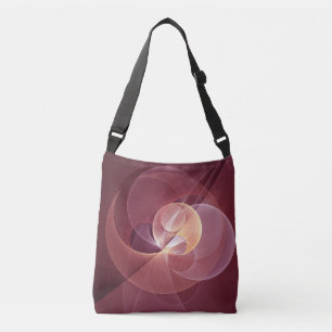 Abstrakt Elegant Modern Vin Red Fractal Art Axelväska