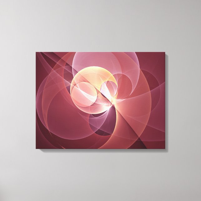Abstrakt Elegant Modern Vin Red Fractal Art Canvastryck (Framsida)