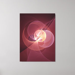 Abstrakt Elegant Modern Vin Red Fractal Art Canvastryck