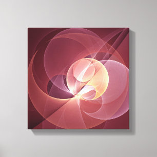Abstrakt Elegant Modern Vin Red Fractal Art Canvastryck