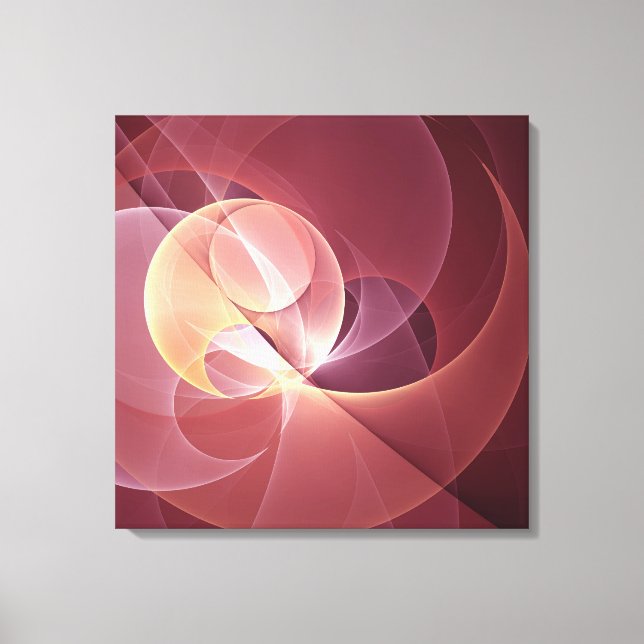 Abstrakt Elegant Modern Vin Red Fractal Art Canvastryck (Framsida)