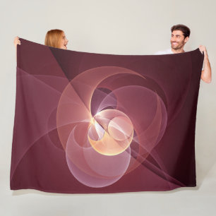 Abstrakt Elegant Modern Vin Red Fractal Art Fleecefilt