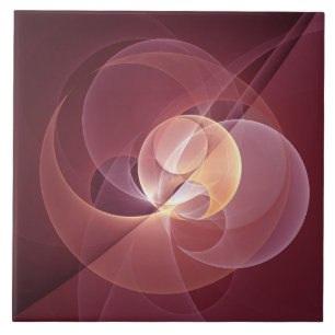 Abstrakt Elegant Modern Vin Red Fractal Art Kakelplatta