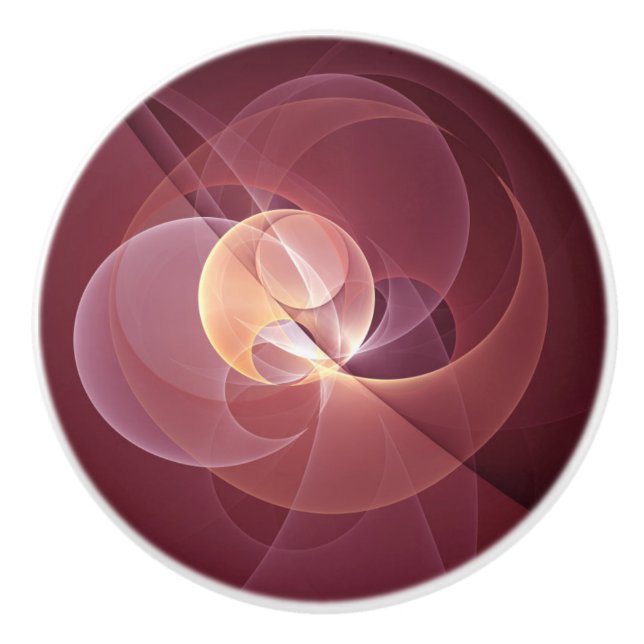 Abstrakt Elegant Modern Vin Red Fractal Art Knopp (Framsidan)
