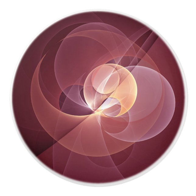 Abstrakt Elegant Modern Vin Red Fractal Art Knopp (Framsidan)