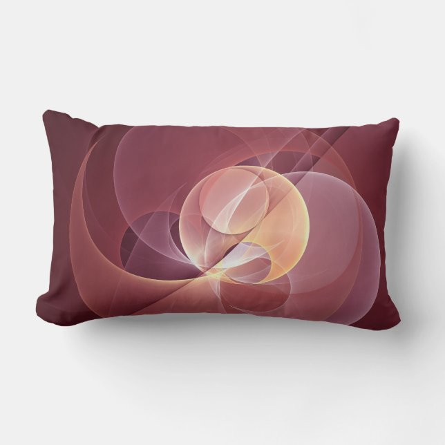 Abstrakt Elegant Modern Vin Red Fractal Art Lumbarkudde (Framsida)