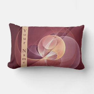 Abstrakt Elegant Modern Vin Red Fractal Art Namn Lumbarkudde