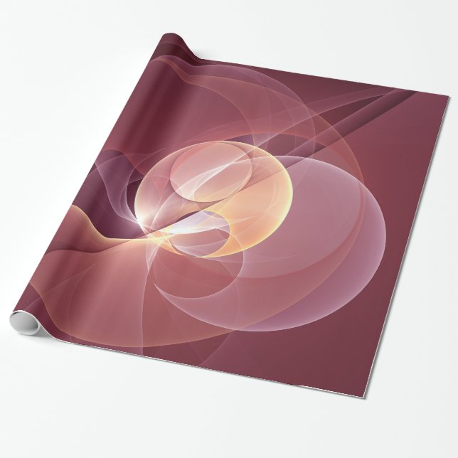Abstrakt Elegant Modern Vin Red Fractal Art Presentpapper (Utrullad)