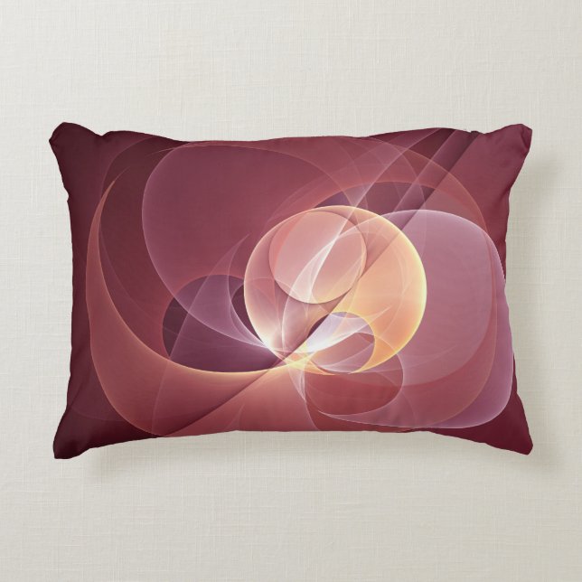 Abstrakt Elegant Modern Vin Red Fractal Art Prydnadskudde (Framsidan)