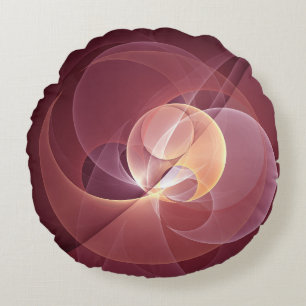 Abstrakt Elegant Modern Vin Red Fractal Art Rund Kudde