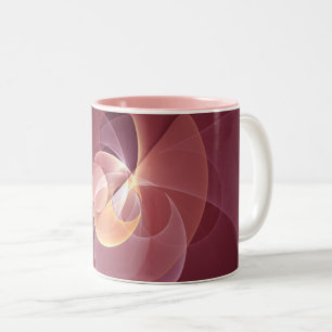 Abstrakt Elegant Modern Vin Red Fractal Art Två-Tonad Mugg