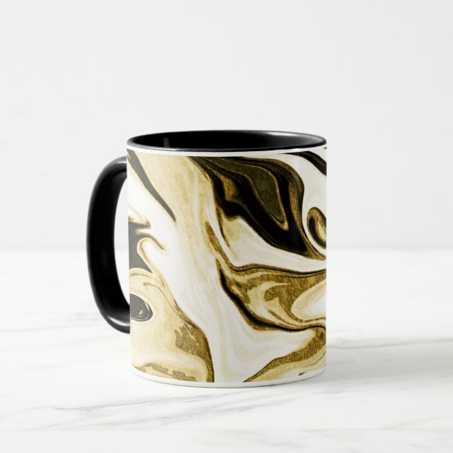 Abstrakt elegant retro digital flytande vätska mar mugg (Framsida vänster)