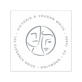 Abstrakt Elegant Rik par Returadress Självfärgande Stämpel