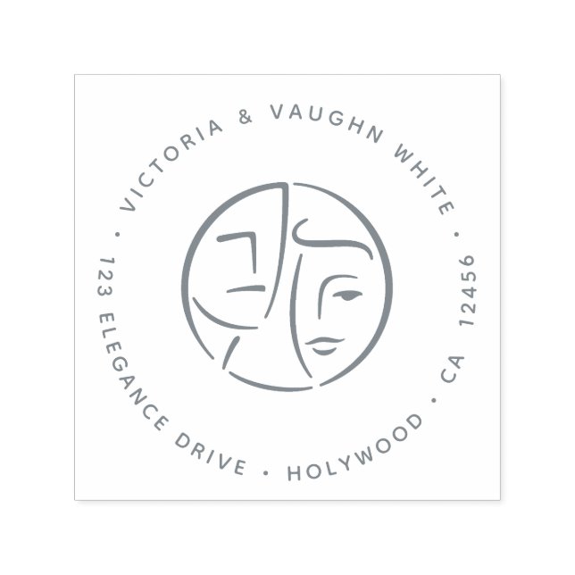 Abstrakt Elegant Rik par Returadress Självfärgande Stämpel (Design)