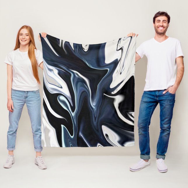 Abstrakt elegant vätske-marble-flöde struktur fleecefilt (På plats)