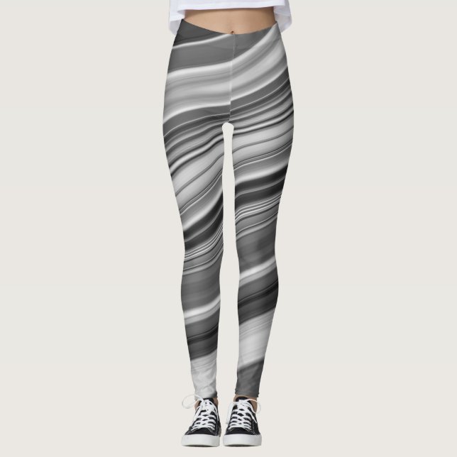 Abstrakt elegant vätske-marble-flöde struktur leggings (Framsida)