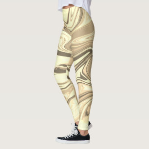 Abstrakt elegant vätske-marble-flöde struktur leggings