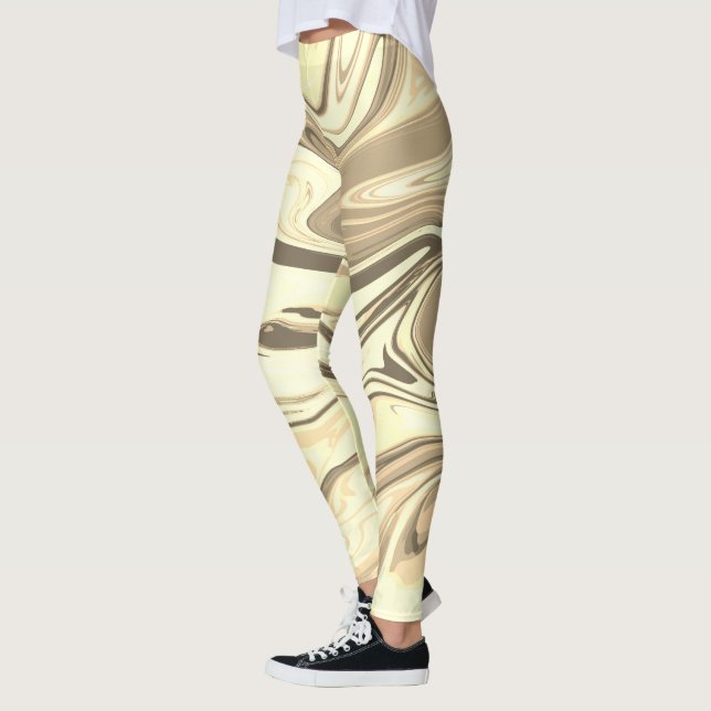 Abstrakt elegant vätske-marble-flöde struktur leggings (Vänster)
