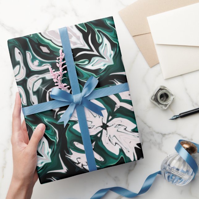 Abstrakt elegant vätske-marble-flöde struktur presentpapper (Gifting)