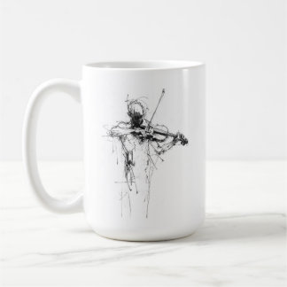 Abstrakt Elegant Violinist Kaffemugg