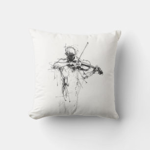 Abstrakt Elegant Violinist Kudde