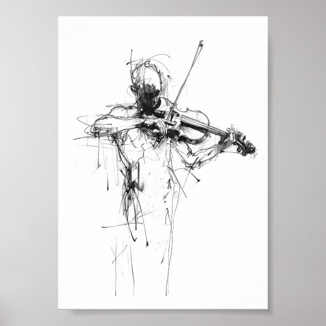 Abstrakt Elegant Violinist Poster (Framsidan)