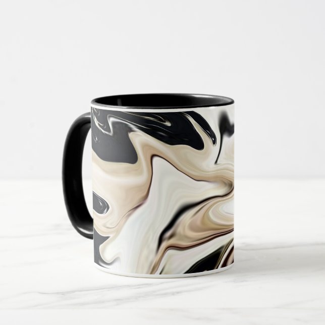 Abstrakt eleganta retro färger digital flytande te mugg (Framsida vänster)