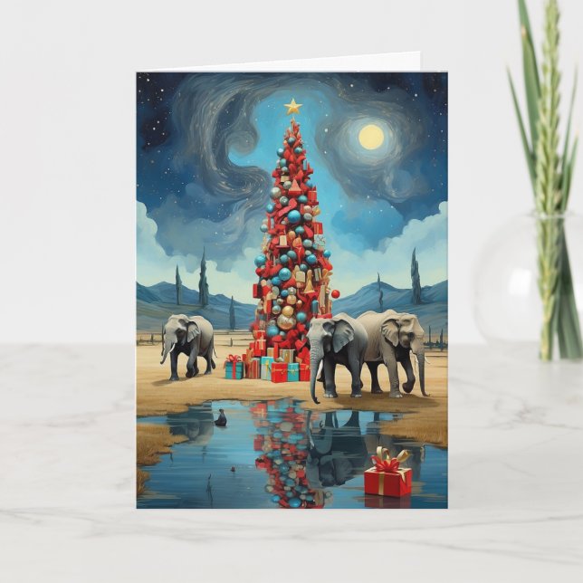 Abstrakt Elephant-julkort | Modern Helgdag Kort (Framsida)