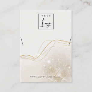 Abstrakt Elfenbenskusten Guld Glitter Shiny Neckla Visitkort
