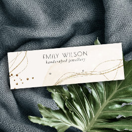 Abstrakt Elfenbenskusten Guld Stud Earring Visning Mini Visitkort