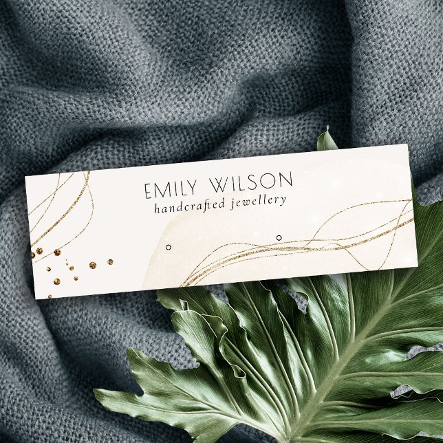Abstrakt Elfenbenskusten Guld Stud Earring Visning Mini Visitkort (Skapare uppladdad)