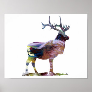 Abstrakt Elk silhouette Poster