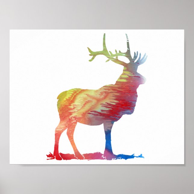 Abstrakt Elk silhouette Poster (Framsidan)