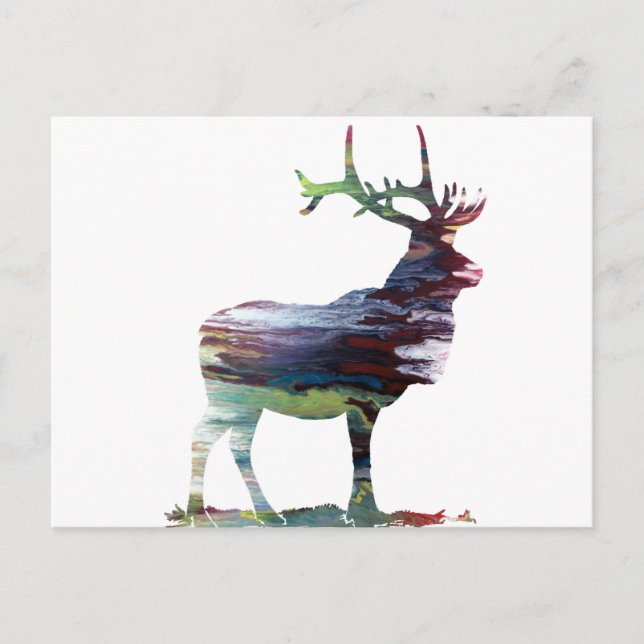 Abstrakt Elk silhouette Vykort (Framsida)