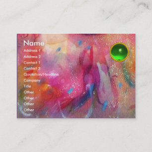 ABSTRAKT EMERALD,ljusröd rosa blå grönt Visitkort