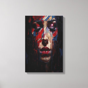 Abstrakt Emotional Porträtt Expressionist Art Canvastryck