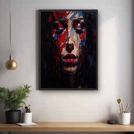 Abstrakt Emotional Porträtt Expressionist Art Poster