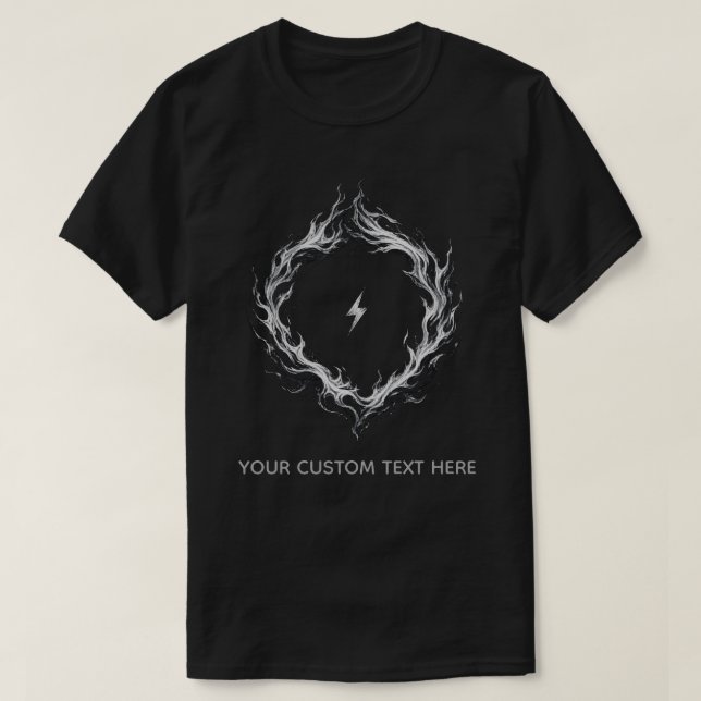 Abstrakt Energicirkel T-Shirt – Anpassningsbar Tex (Design framsida)
