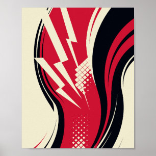 Abstrakt Energy Design med Kurvor och Blixt Poster