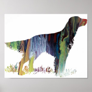 Abstrakt Engelska setter silhuette Poster