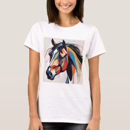 Abstrakt Equestrian Horse Mustang Pony Bronco Colt T Shirt